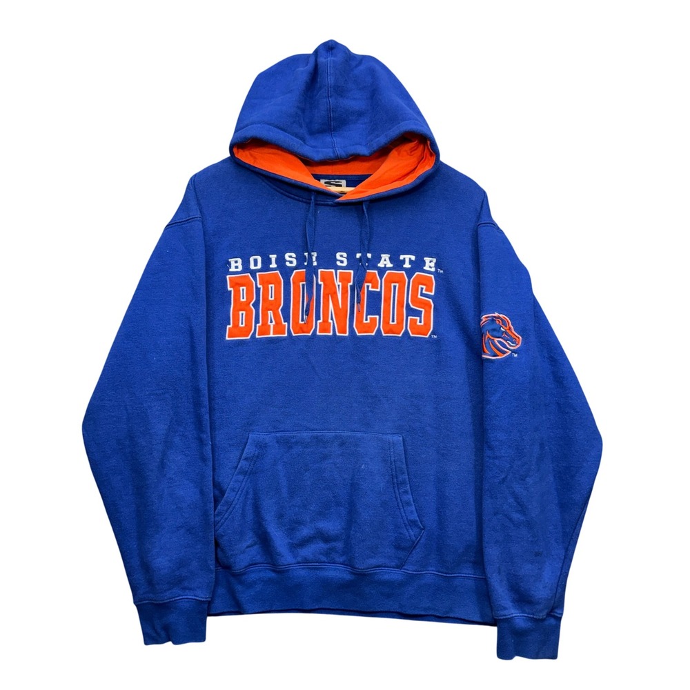 Stadium Athletics Boise State Broncos Hoodie Mens XL Blue Orange Fleece Fleece